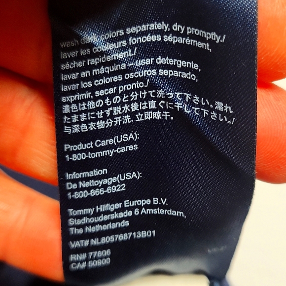 Tommy Hilfiger Signature V Neck men's Long sleeves Sweater, medium, navy blue - Picture 13 of 13